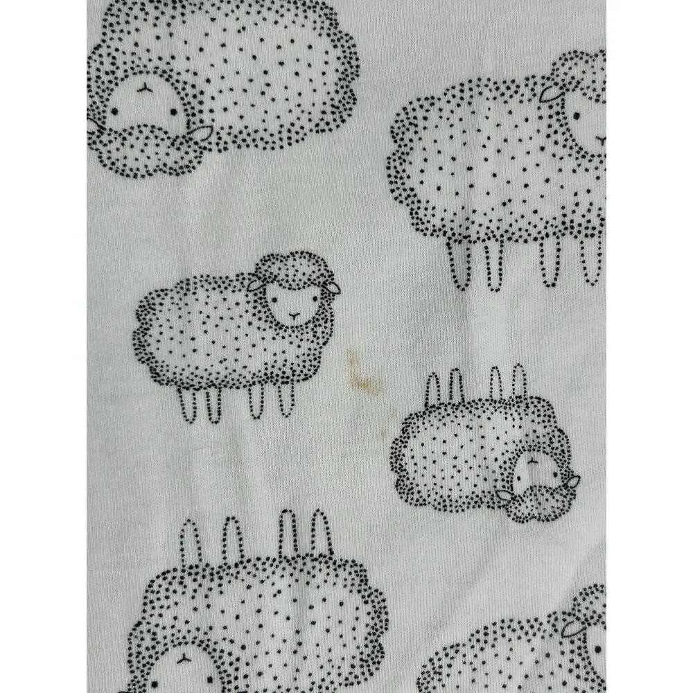 Carter's Just One You White Black Lamb Sheep Baby Blanket Cotton FLAWS